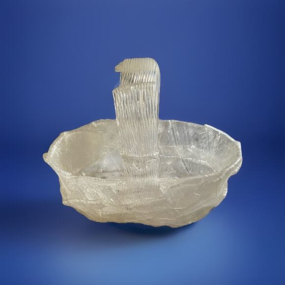 Small Handled Basket Lucite Clear Acrylic Mid Century Vintage Decor 8"x5"x7 " - Picture 2 of 5